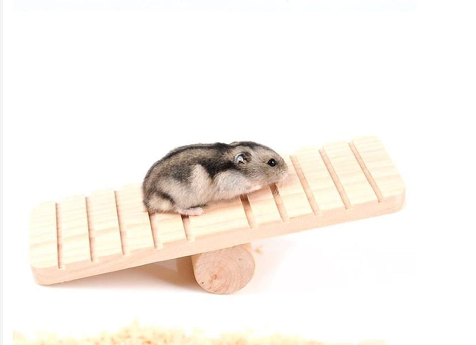 Hamster wooden seesaw