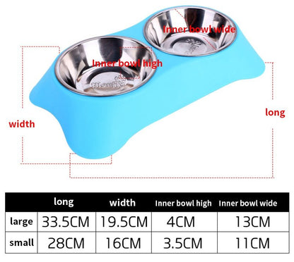 Sunscreen silicone pet double bowl Environmentally friendly non-toxic silicone non-slip food dog bowl