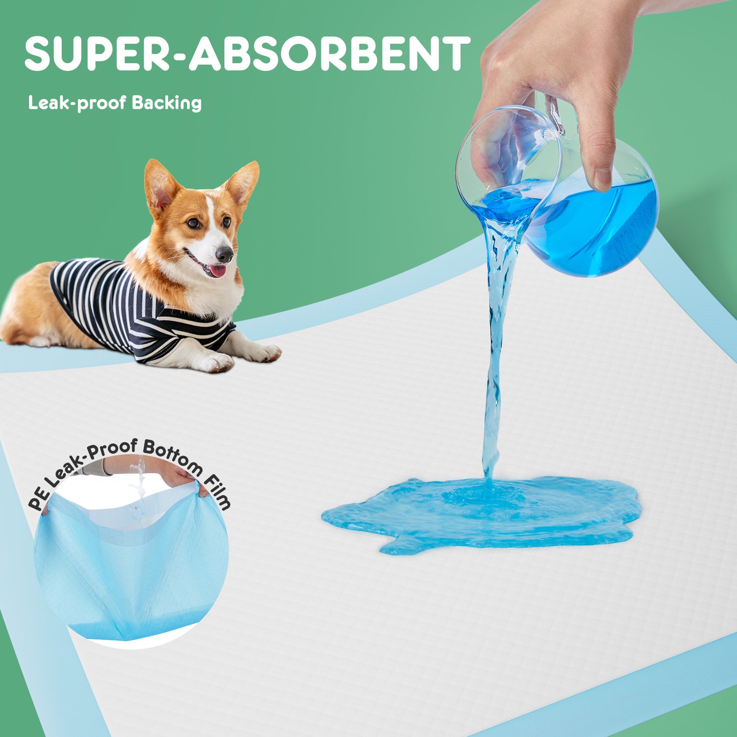 Puppy Pads, Leak-proof Quick-drying Disposable Dog Pads, Absorbent Dog Pee Pads