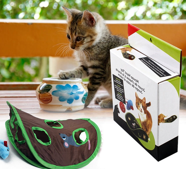 Pet Puzzle Nine-hole Mouse Hole Bell Ball Cat Interactive Toy Cat Hide And Seek Channel