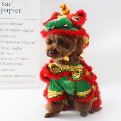 Lion Dance Dog Funny Autumn And Winter Clothes
