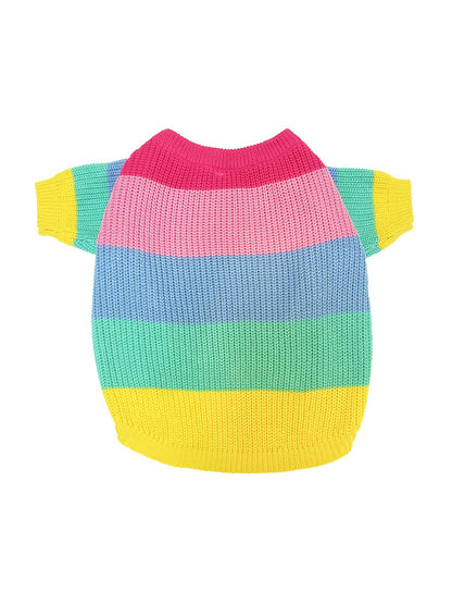 Rainbow Wool Dog Sweater – Colorful and Cozy Sweater for Your Furry Friend