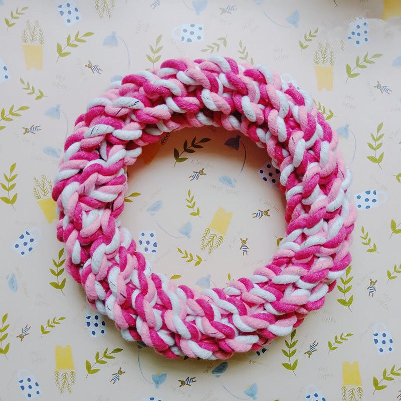 Pet Cotton Rope Knot Toy Dog Wear-Resistant Toy Dog Interactive Circle