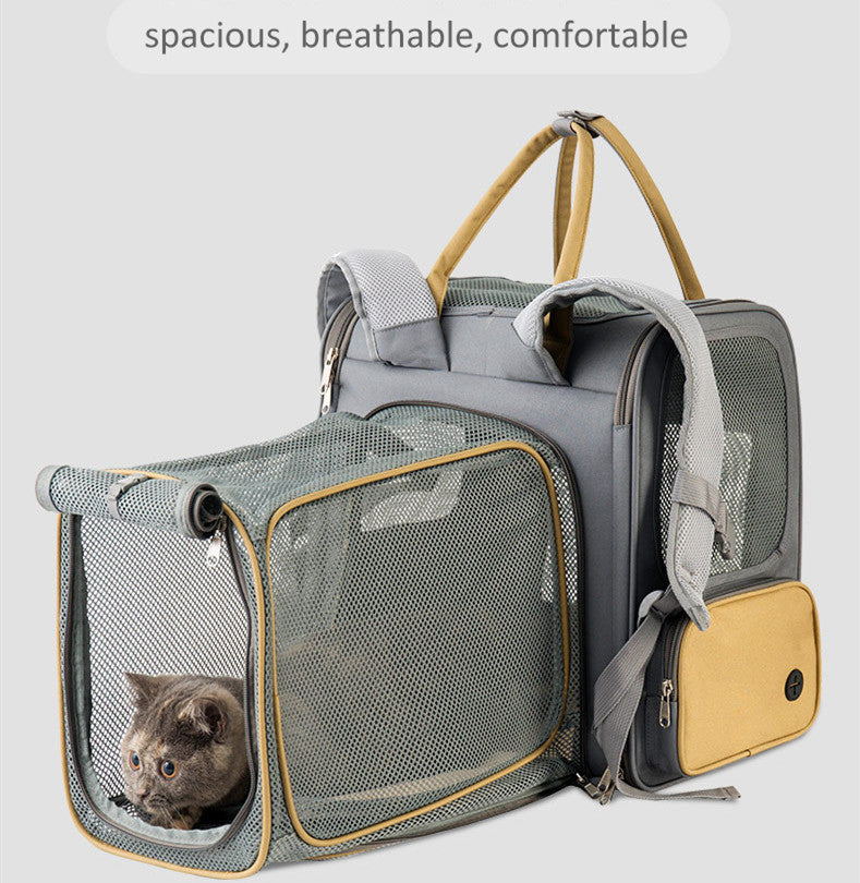 Large Capacity Oxford Cloth And PU Expandable Pet Bag