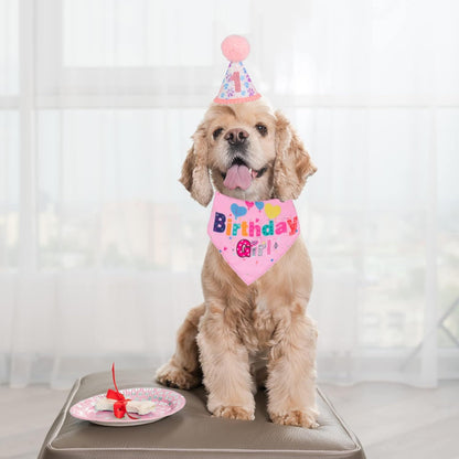 Dog Birthday Party Supplies Boy Girl Dog Birthday Hat With Numbers Dog Puppy Birthday Bandana Hat Bow  Puppy Birthday Hat