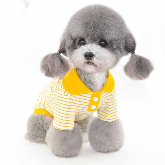 Striped Polo Shirt for Pets Comfortable Cotton Dog Shirt for Casual Wear