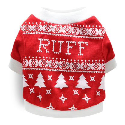 Christmas Dog T-Shirt Soft Cotton Pet Clothes for Holiday Season