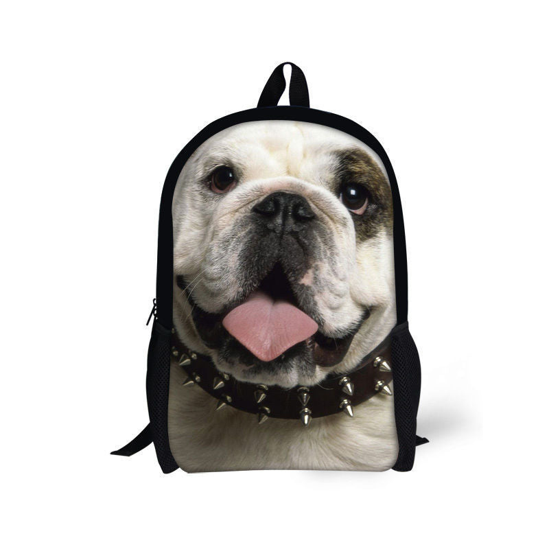 Cute printed dog waterproof backpack for elementary school students