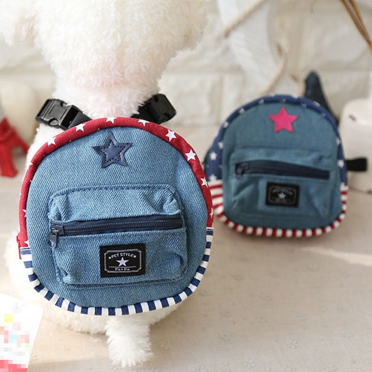 Pet denim schoolbag