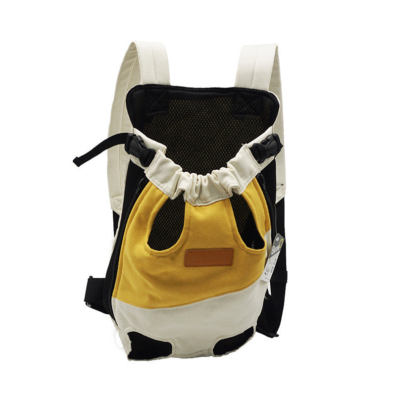 Portable pet canvas chest bag