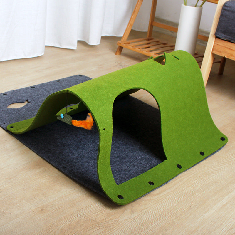 2 in 1 DIY Combined Cat Tunnel Toy Removable Felt Cat Nest House Puppy Ferrets Rabbit Play Dog Tunnel Tubes