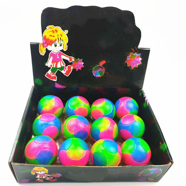 High Stretch Dog Toy Ball Luminous Tricolor Ball