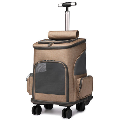 Rolling Pet Backpack with Wheels for Travel