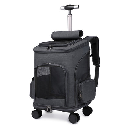 Rolling Pet Backpack with Wheels for Travel