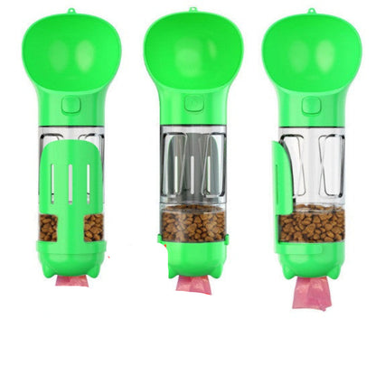 Leak Proof Dog Water Bottle with Food Storage and Waste Bag Holder