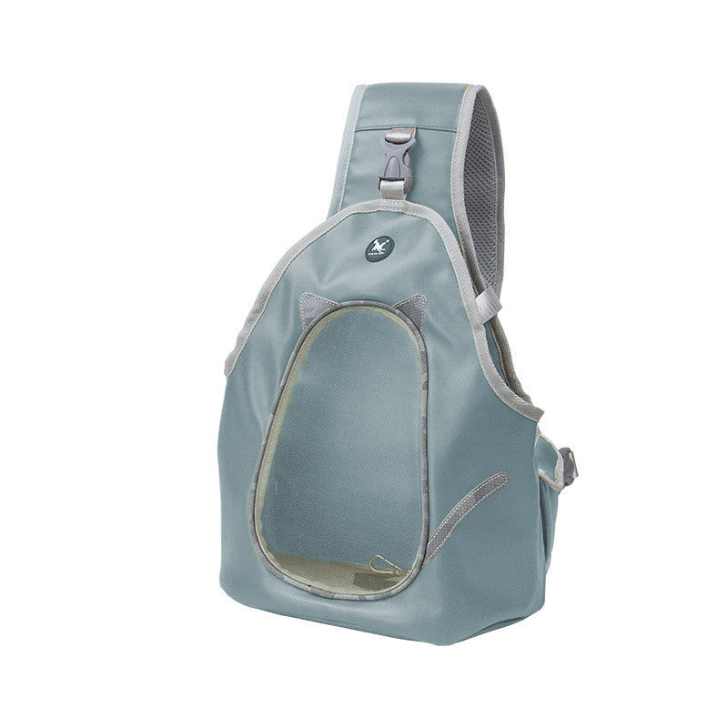 Portable Folding Leather Pet Chest Backpack Shoulder Bag