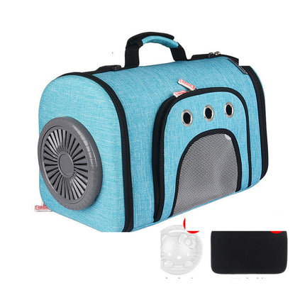 Pet Out Bag with Fan & Side Mesh Ventilation – Space Cat Bag