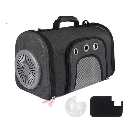 Pet Out Bag with Fan & Side Mesh Ventilation – Space Cat Bag