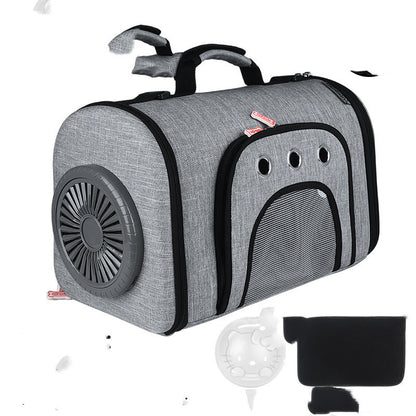 Pet Out Bag with Fan & Side Mesh Ventilation – Space Cat Bag