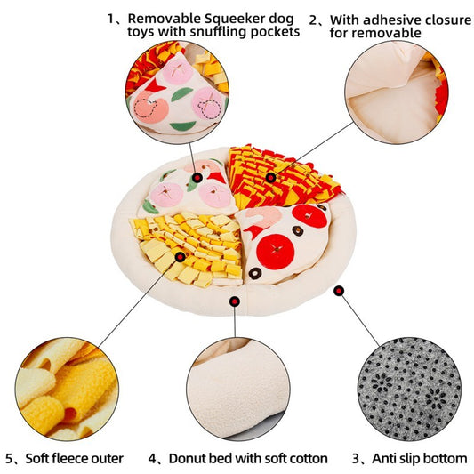 Pet Dog Pizza Hidden Food Sniffing Mat Dog Work Searching Pad For Training Natural Smelling Skills Preventing Damage To Furnitur