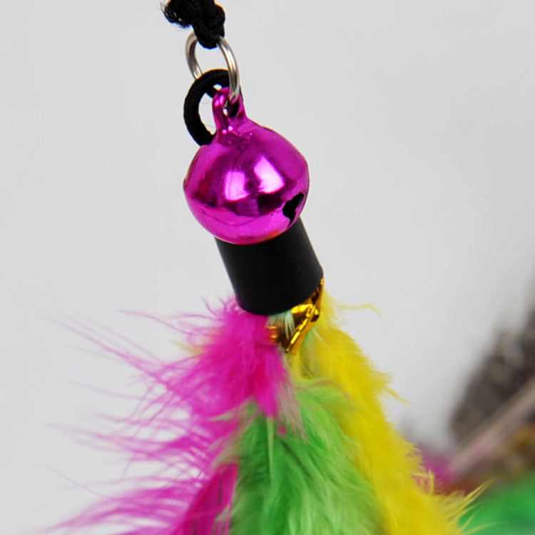 Pearl Bird Funny Cat Stick Feather Pet Toy Bell Funny Cat Stick