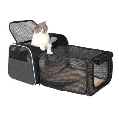 New Pet Supplies Small Pet Bag Cat Bag Expandable Pet Outing Carrying Bag Breathable Big Cat Bag