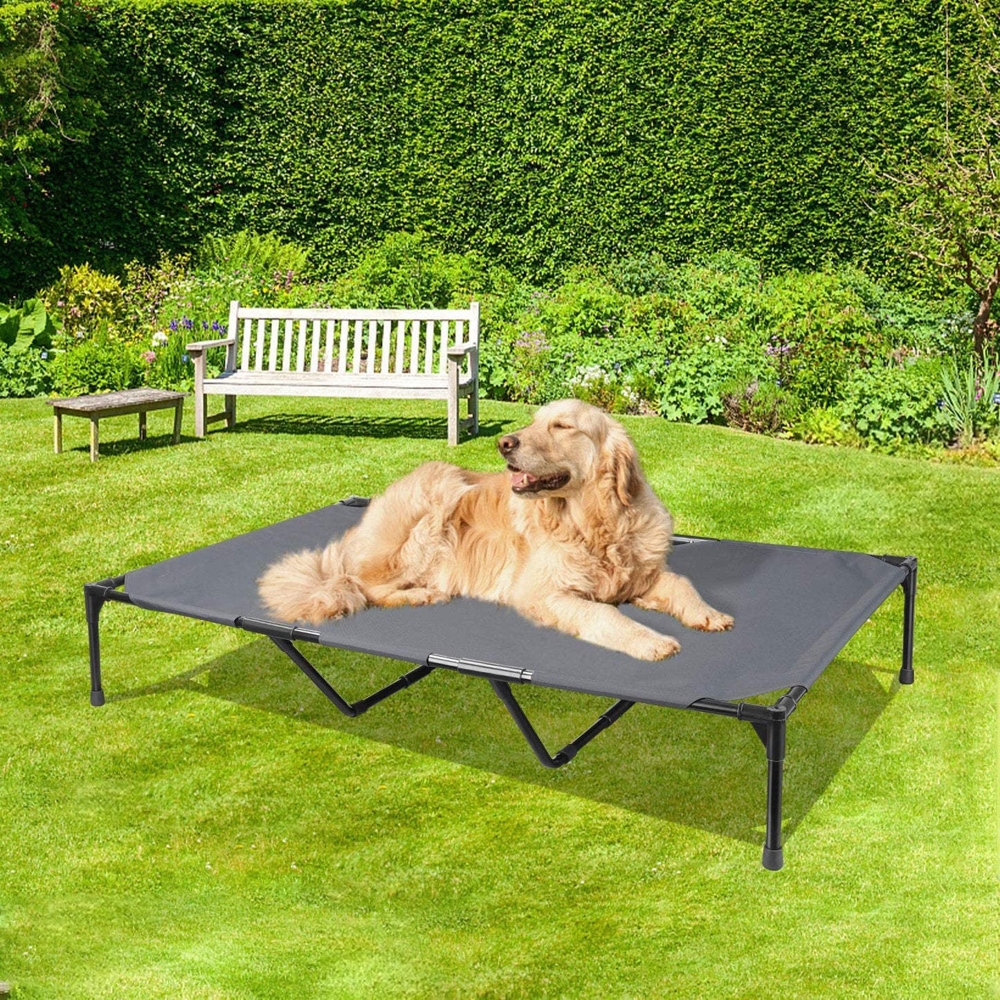 Large Elevated Outdoor Pet Camping Bed  Description: