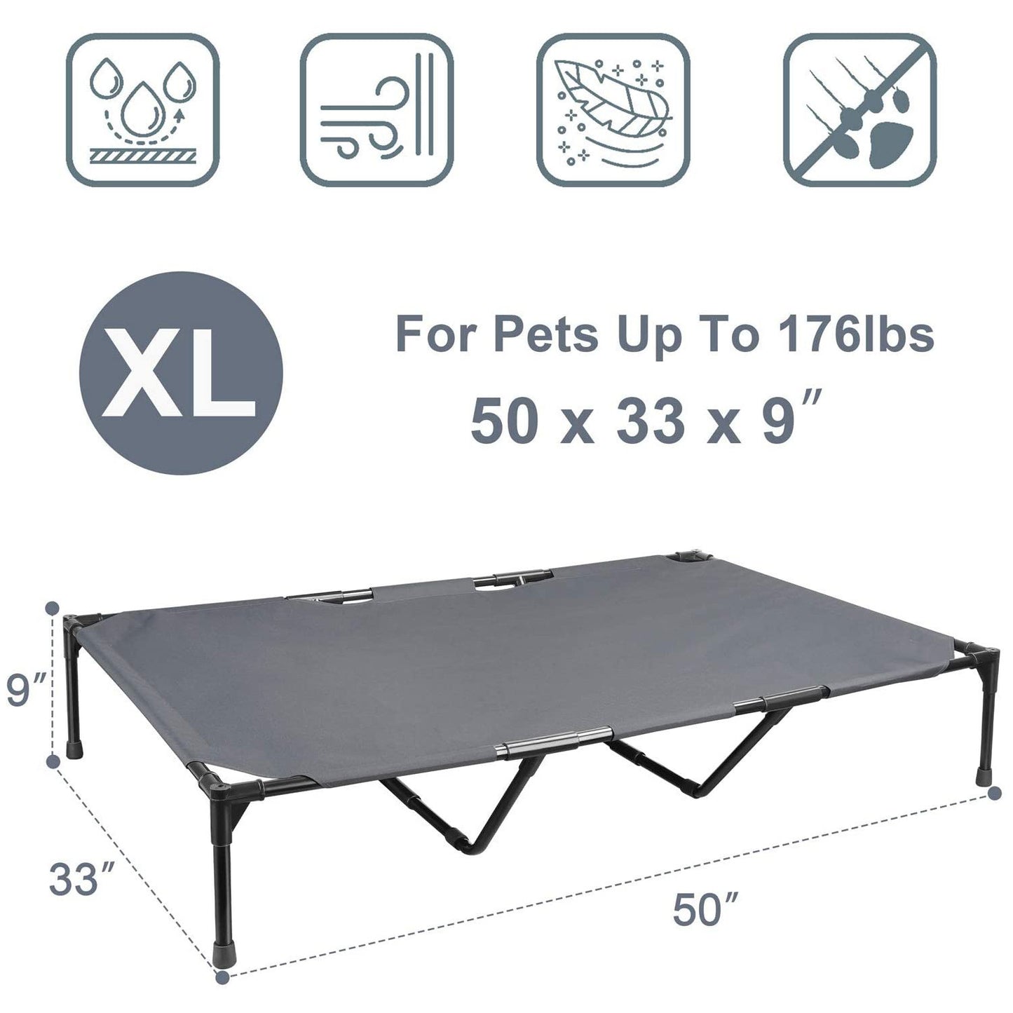 Large Elevated Outdoor Pet Camping Bed  Description: