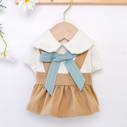 Cute Dog Cat Dress with Bowknot Elegant Pet Outfit for Small Dogs and Cats
