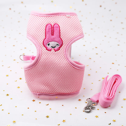 Three-Dimensional Flower Dsign Chest Back Traction Rope VIP Teddy Bichon Dog Traction Rope