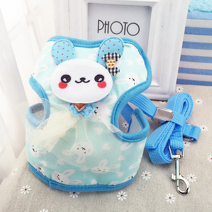 Three-Dimensional Flower Dsign Chest Back Traction Rope VIP Teddy Bichon Dog Traction Rope