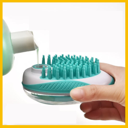 Pet Supplies Bath Brush Massage Comb Can Store Bath Liquid Silicone Brush For Cats And Dogs