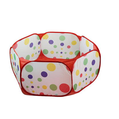 Polka dot chair with dimensions on a white background