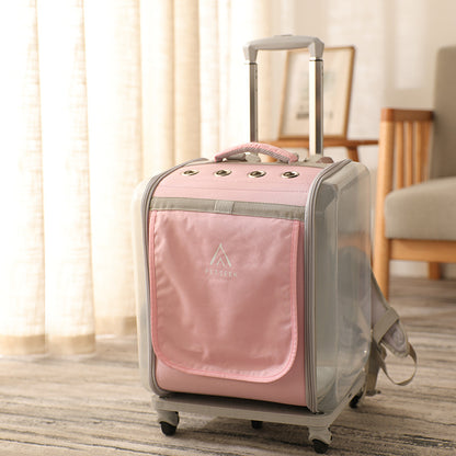 Cat Bag Trolley Case Out Portable Breathable Cat Backpack Dog Large Capacity Two Pet Space Capsules