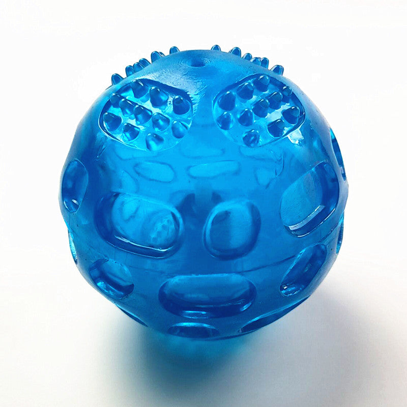 Dog Toy Ball Pet Squeak Ball Waterproof Sound Toys Rubber Teeth Clean Balls For Small Medium Large Dogs Pet Orange Blue GREEN