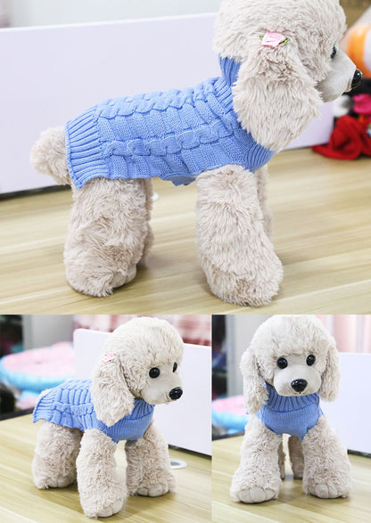 Soft Cashmere Twisted Rope Knit Dog Sweater