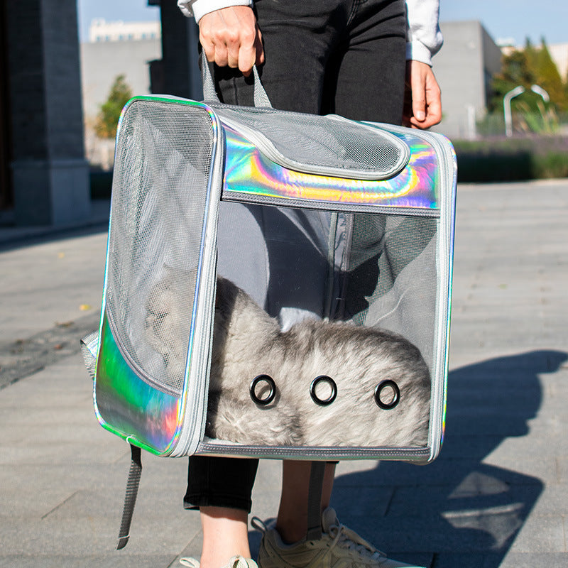 Large Space Transparent Laser Dog Backpack