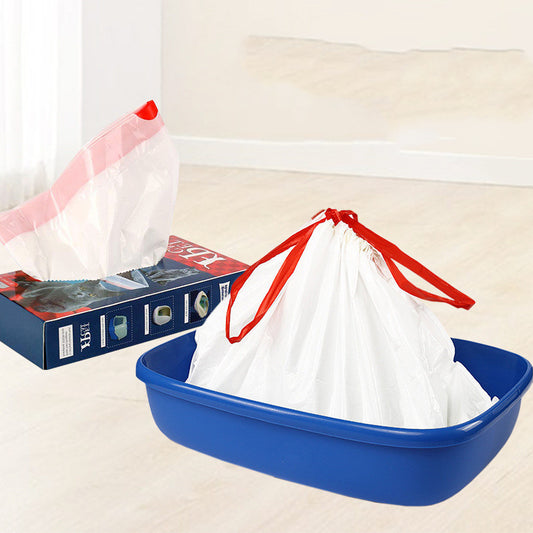 Thick Drawstring Cat Litter Box Garbage Bag