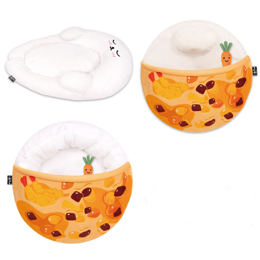 Removable Curry Rice Pet Bed with Soft Seal Design