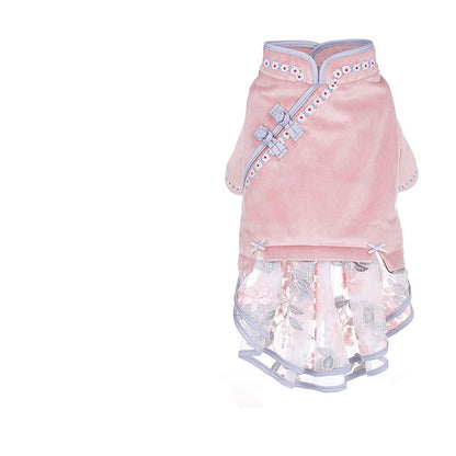Elegant Cat Clothes with Stylish High Waist Bow Skirt