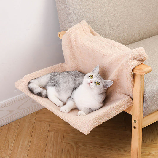 Plush L-Shaped Cat Hammock Nest