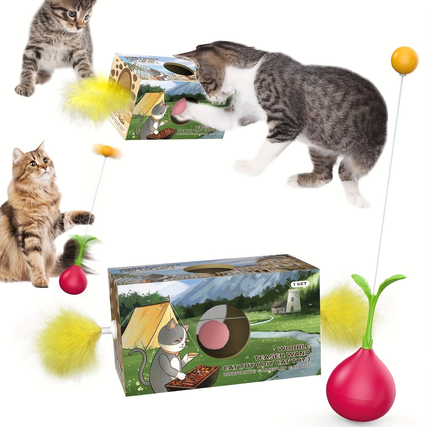 Turnip Cat Stick & Tumbler Toy – DIY Fun for Cats