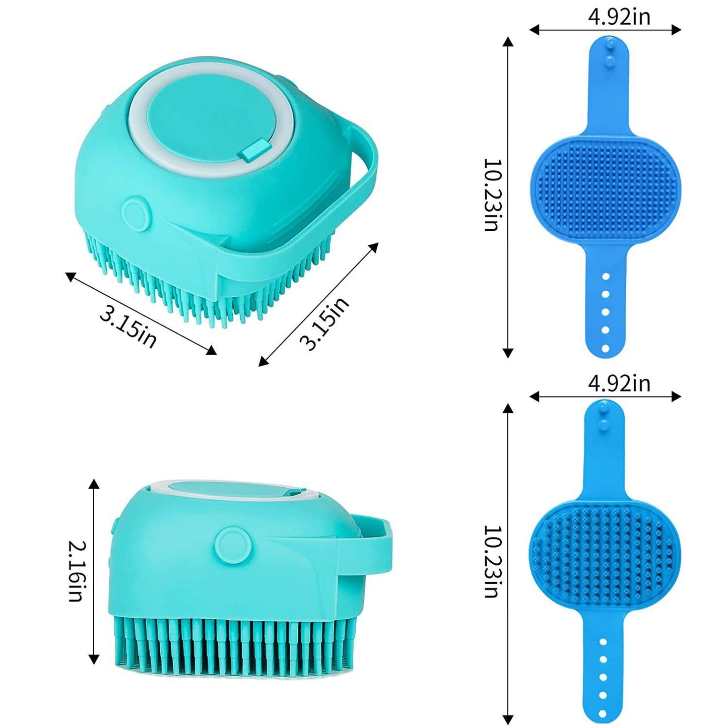 3-piece Set Dog Bath Brush Shampoo Brush Massage Brush With Adjustable