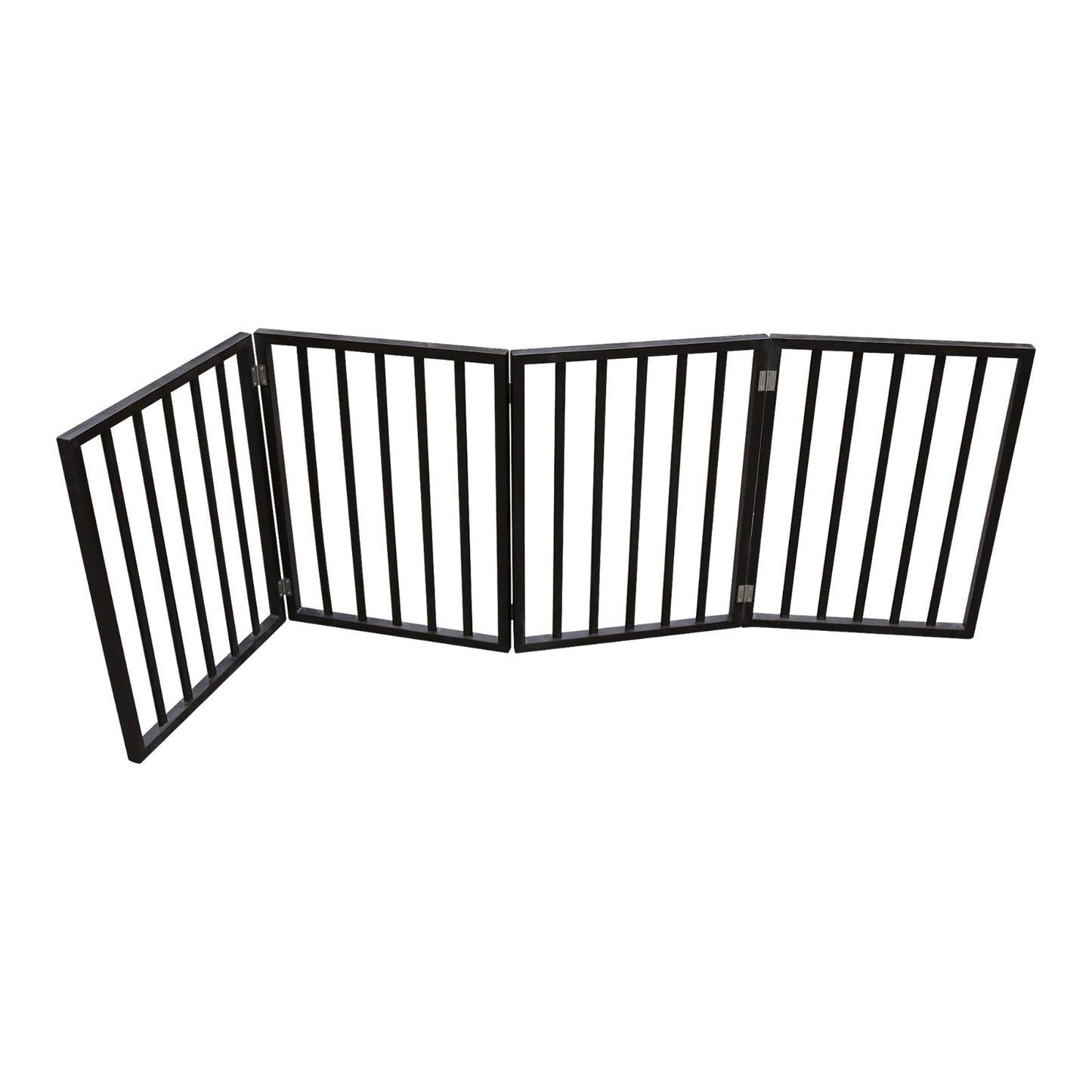 Wooden Pet Gate - Freestanding, Folding For Doorways, Stairs, House, Brown Arc