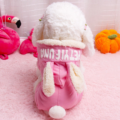 Pet long-eared bunny four-legged clothes