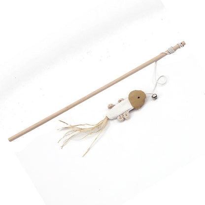 Funny Cat Stick Bite-Resistant Toy – Interactive Wooden Stick with Multiple Designs