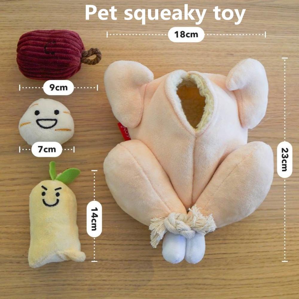 Cartoon Cute Pet Dog Cat Squeaking Plush Sound Toys Chew Throw