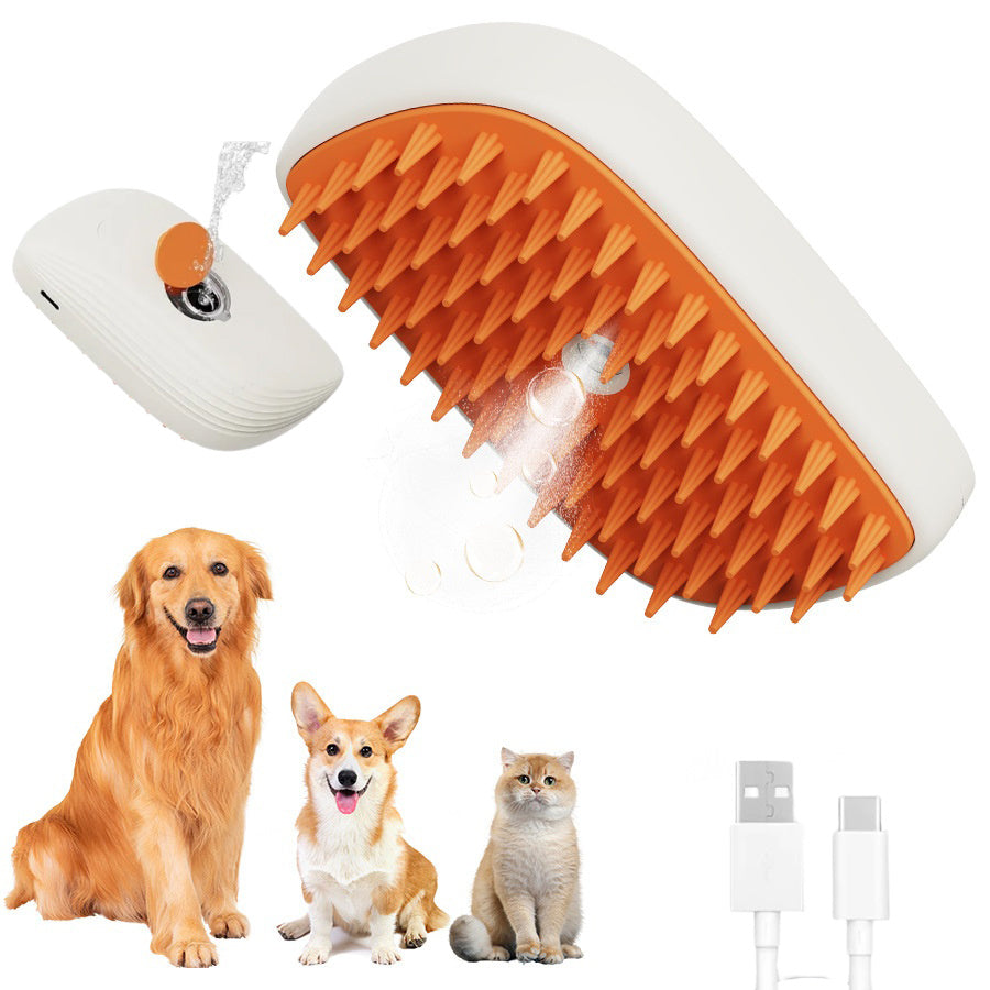 USB Rechargeable Pet Steam Brush for Grooming