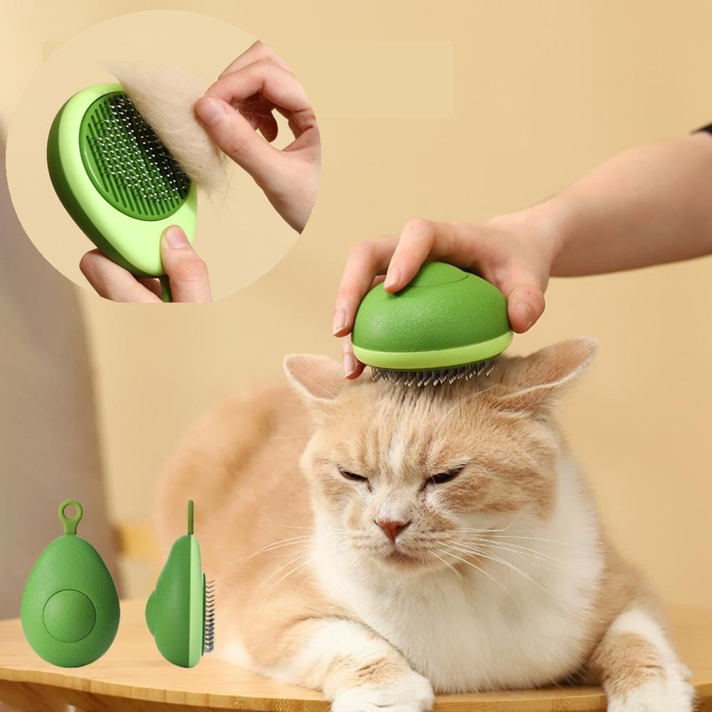 Creative Cat Grooming Comb Portable Massage Brush One-Button Remove Floating Hair Scraper Cats Dogs Pet Self Cleaning Tool Accessories