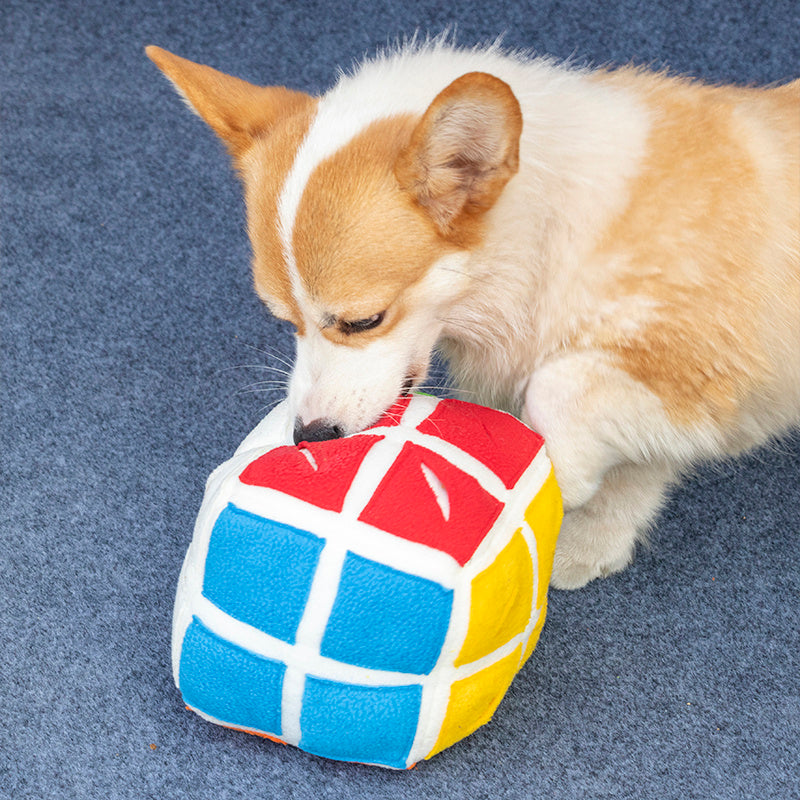 Pet Rubik's Cube Sniffing Toy Difficult Rubik's Cube Snuffle Toy Cat Dog Puzzle Hidden Food Cube Ball